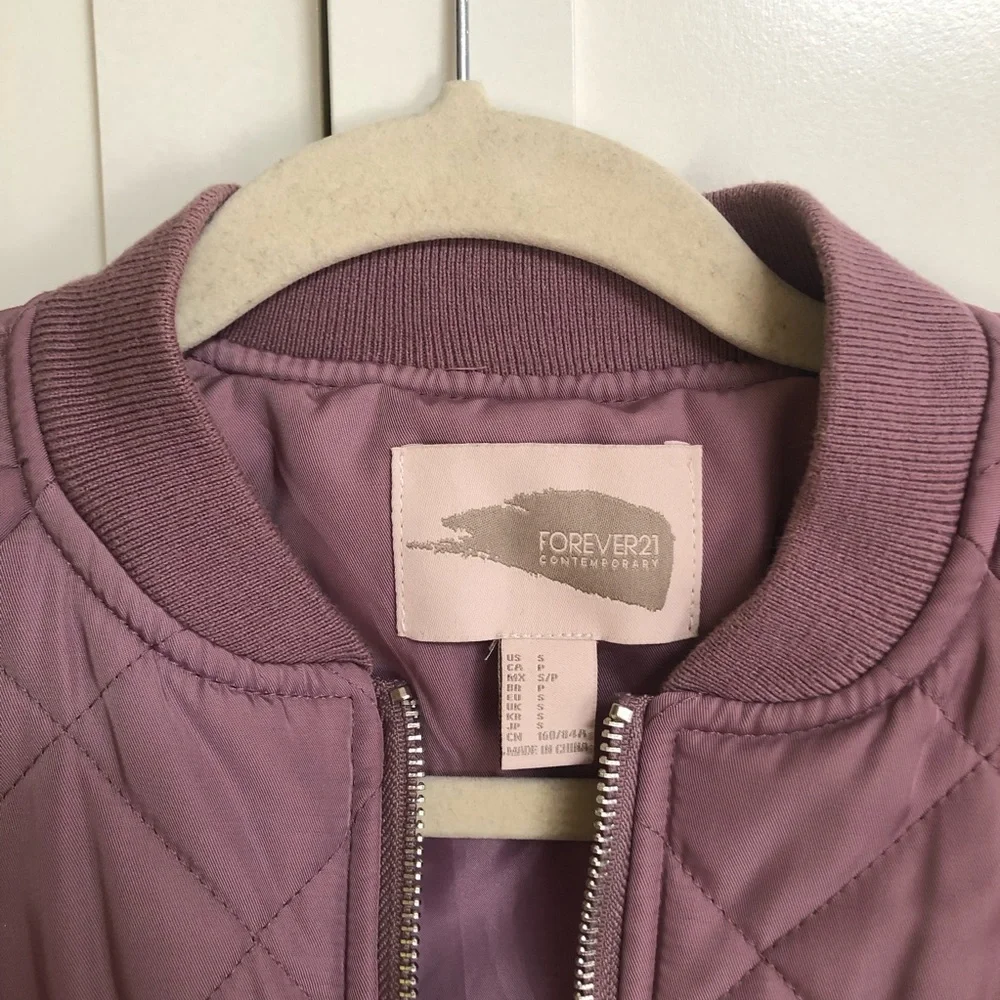 Forever 21 Quilted Jacket, Dusty Rose EUC - Picture 5 of 13